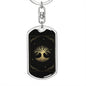 Tarot Card The Tree Of Life Keychain Dog Tag Stainless Steel or 18k Gold-Express Your Love Gifts