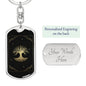 Tarot Card The Tree Of Life Keychain Dog Tag Stainless Steel or 18k Gold-Express Your Love Gifts