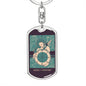 Tarot Card Wheel Of Fortune Keychain Dog Tag Stainless Steel or 18k Gold-Express Your Love Gifts