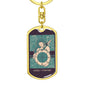 Tarot Card Wheel Of Fortune Keychain Dog Tag Stainless Steel or 18k Gold-Express Your Love Gifts