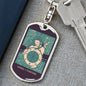 Tarot Card Wheel Of Fortune Keychain Dog Tag Stainless Steel or 18k Gold-Express Your Love Gifts