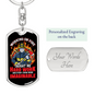 Taught Me Hardwork Firefighter Keychain Stainless Steel or 18k Gold Dog Tag Keyring-Express Your Love Gifts