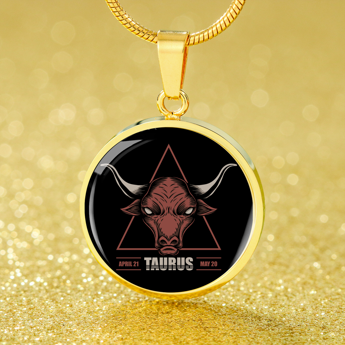 Taurus Astrological Zodiac Sign Necklace Stainless Steel or 18k Gold 18-22"-Express Your Love Gifts