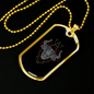 Taurus Black Zodiac Necklace Stainless Steel or 18k Gold Dog Tag 24" Chain-Express Your Love Gifts
