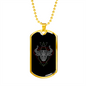 Taurus Black Zodiac Necklace Stainless Steel or 18k Gold Dog Tag 24" Chain-Express Your Love Gifts