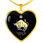 Taurus Horoscope Zodiac Necklace Stainless Steel or 18k Gold Heart 18-22"-Express Your Love Gifts