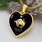 Taurus Horoscope Zodiac Necklace Stainless Steel or 18k Gold Heart 18-22"-Express Your Love Gifts