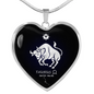 Taurus Horoscope Zodiac Necklace Stainless Steel or 18k Gold Heart 18-22"-Express Your Love Gifts