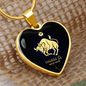 Taurus Horoscope Zodiac Necklace Stainless Steel or 18k Gold Heart 18-22"-Express Your Love Gifts
