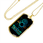 Taurus Unity Balance Zodiac Necklace Stainless Steel or 18k Gold Dog Tag 24" Chain-Express Your Love Gifts