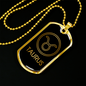Taurus Zodiac Necklace Stainless Steel or 18k Gold Dog Tag 24" Chain-Express Your Love Gifts
