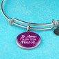 Te Amo Cada Dia Mas Circle Pendant Bangle Stainless Steel or 18k Gold 18-22"-Express Your Love Gifts
