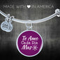 Te Amo Cada Dia Mas Circle Pendant Bangle Stainless Steel or 18k Gold 18-22"-Express Your Love Gifts