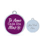 Te Amo Cada Dia Mas Circle Pendant Bangle Stainless Steel or 18k Gold 18-22"-Express Your Love Gifts