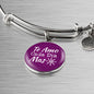 Te Amo Cada Dia Mas Circle Pendant Bangle Stainless Steel or 18k Gold 18-22"-Express Your Love Gifts