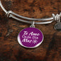 Te Amo Cada Dia Mas Circle Pendant Bangle Stainless Steel or 18k Gold 18-22"-Express Your Love Gifts