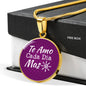 Te Amo Cada Dia Mas Plain Circle Necklace Stainless Steel or 18k Gold 18-22"-Express Your Love Gifts