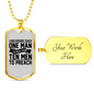 Teach Man To Pray Christian Necklace Stainless Steel or 18k Gold Dog Tag 24" Chain-Express Your Love Gifts