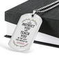 Teach You Christian Necklace Stainless Steel or 18k Gold Dog Tag 24" Chain-Express Your Love Gifts