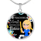 Teacher Appreciation Future Teacher Gift Circle Pendant Stainless Steel or 18k Gold 18-22"-Express Your Love Gifts