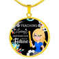 Teacher Appreciation Future Teacher Gift Circle Pendant Stainless Steel or 18k Gold 18-22"-Express Your Love Gifts