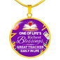 Teacher Appreciation Gift Circle Necklace Stainless Steel or 18k Gold 18-22"-Express Your Love Gifts