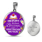 Teacher Appreciation Gift Circle Necklace Stainless Steel or 18k Gold 18-22"-Express Your Love Gifts
