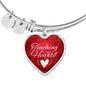 Teaching is a Work Of Heart Heart Bangle Stainless Steel or 18k Gold 18-22"-Express Your Love Gifts