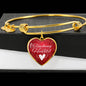 Teaching is a Work Of Heart Heart Bangle Stainless Steel or 18k Gold 18-22"-Express Your Love Gifts