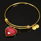 Teaching is a Work Of Heart Heart Bangle Stainless Steel or 18k Gold 18-22"-Express Your Love Gifts