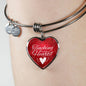 Teaching is a Work Of Heart Heart Bangle Stainless Steel or 18k Gold 18-22"-Express Your Love Gifts