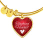 Teaching is a Work Of Heart Heart Bangle Stainless Steel or 18k Gold 18-22"-Express Your Love Gifts