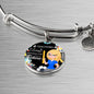 Teaching Loving Inspiring Our Future Teacher Appreciation Gift Stainless Steel or 18k Gold Circle Bangle Bracelet-Express Your Love Gifts
