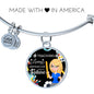 Teaching Loving Inspiring Our Future Teacher Appreciation Gift Stainless Steel or 18k Gold Circle Bangle Bracelet-Express Your Love Gifts