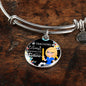 Teaching Loving Inspiring Our Future Teacher Appreciation Gift Stainless Steel or 18k Gold Circle Bangle Bracelet-Express Your Love Gifts
