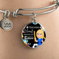 Teaching Loving Inspiring Our Future Teacher Appreciation Gift Stainless Steel or 18k Gold Circle Bangle Bracelet-Express Your Love Gifts