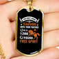 Teamwork Free Spirit Horse Necklace Stainless Steel or 18k Gold Dog Tag 24" Chain-Express Your Love Gifts