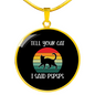 Tell Your Cat Circle Necklace Stainless Steel or 18k Gold 18-22"-Express Your Love Gifts