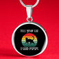 Tell Your Cat Circle Necklace Stainless Steel or 18k Gold 18-22"-Express Your Love Gifts