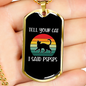 Tell Your Cat Necklace Stainless Steel or 18k Gold Dog Tag 24" Chain-Express Your Love Gifts