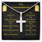 Ten Commandments Cross Card Necklace w Stainless Steel Pendant-Express Your Love Gifts