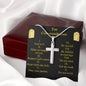 Ten Commandments Cross Card Necklace w Stainless Steel Pendant-Express Your Love Gifts