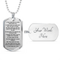 Ten Commandments English Clear Stainless Steel or 18k Gold Dog Tag 24" Chain-Express Your Love Gifts