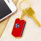 Tennessee State Flag Keychain Dog Tag Stainless Steel or 18k Gold-Express Your Love Gifts