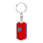 Tennessee State Flag Keychain Dog Tag Stainless Steel or 18k Gold-Express Your Love Gifts