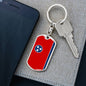 Tennessee State Flag Keychain Dog Tag Stainless Steel or 18k Gold-Express Your Love Gifts