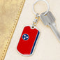 Tennessee State Flag Keychain Dog Tag Stainless Steel or 18k Gold-Express Your Love Gifts