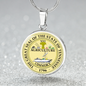Tennessee State Seal Necklace Circle Pendant Stainless Steel or 18k Gold 18-22"-Express Your Love Gifts