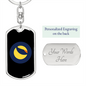 Terra (LUNA) Crypto Cryptocurrency Keychain Stainless Steel or 18k Gold Dog Tag Keyring-Express Your Love Gifts