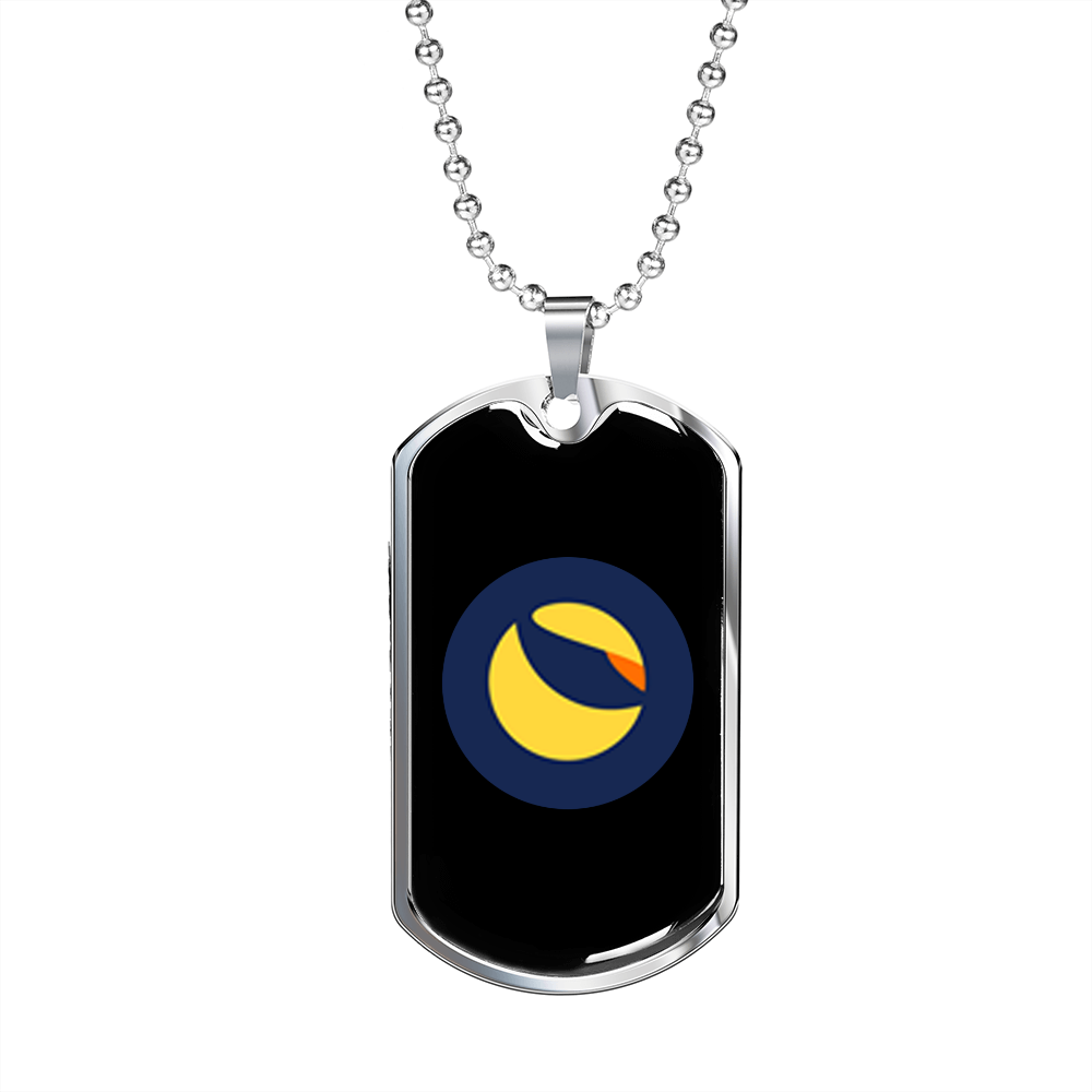 Terra (LUNA) Crypto Necklace Stainless Steel or 18k Gold Dog Tag 24" Chain-Express Your Love Gifts